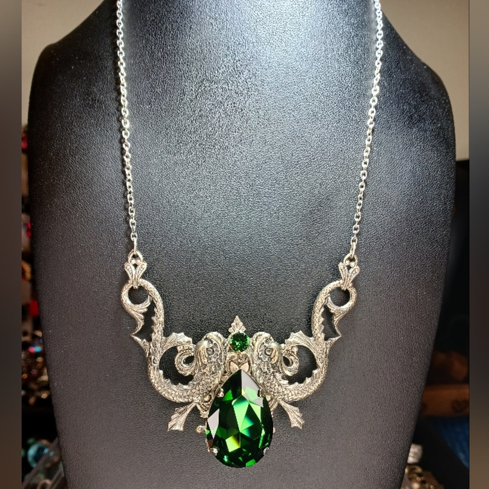 Enchanted Darkling Dragon Fish Statement Necklace… - image 5